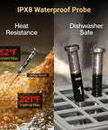 Sync Gold Gen2 Sub 1G Wireless Meat Thermometer With 6 Sensors And LCD Display For Precise Cooking Ultra Reliable Sub 1 GHz Signal Faster Temps Easy Setup And Hands Free Monitoring For Stove Or Grill, IPX8 waterproof probe