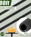 100 Ft One Quarter Inch Drip Irrigation Tubing Soaker Hose System With Two Gph Emitters Porous Drip Line detail with emitter