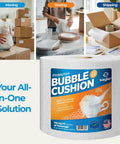 12 Inch Wide Bubble Cushioning Wrap Roll For Packing And Moving, 175 Feet Long, Perforated Every 12 Inches, Clear Protective Wrap