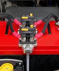 Badass 175A Circuit Breaker With Darn Tough IP67 Seal And Switchable Manual Reset For Car Truck Rv Marine Boat And Heavy Duty Battery Protection, installed near a red battery.