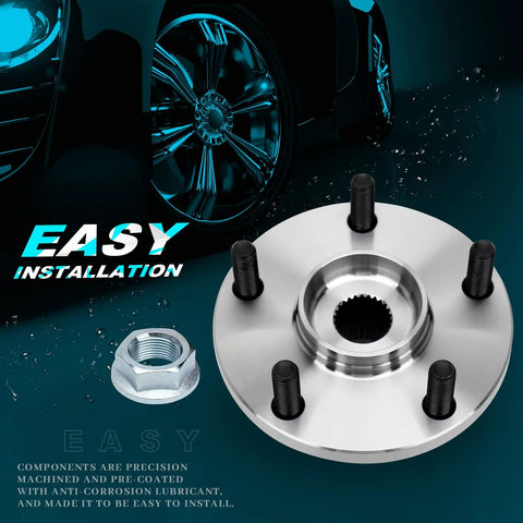 Front Wheel Hub Replacement For Toyota RAV4 1996 To 2000 Without ABS 5 Lug Front Left Or Right Hub Bearing Assembly 43502 42010 Drop In Premium Steel Construction with close-up view