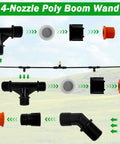 Four Nozzle Sprayer Boom Kit With Three Eighths Inch Brass Fitting parts assembly