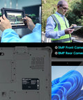 Heavy Duty Rugged Tablet With 12.2 Inch Screen Running Windows 11 Pro And Intel N5105 Power held by user outdoors.