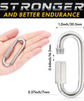 Heavy Duty 304 Stainless Steel Chain Quick Links Set Of 6 3.2 Inch with hand size reference and detailed dimensions