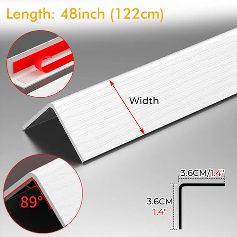 Self Adhesive Wall Corner Guards Peel And Stick Moulding Trim For Corners In Beige Gray Blue Gold Brown 48 Inch Long PVC Edge Shield