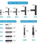 Dope Multi Size Silicone Vacuum Tubing Kit 5FT With 115 Nylon Connectors And 63 Blue Rubber Caps 12 Size Set connector diagram