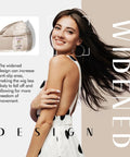 Wide Wig Grip Band For Lace Front Wigs, Velvet Non Slip Holder With Adjustable Hook And Loop Fastener In Nude, One Piece, shown in use.