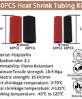40PCS Heat Shrink Tubing Kit with dimensions, material, and specifications, part of 80 Pcs Copper Wire Lugs And 40 Pcs Heat Shrink Set For Battery Terminals AWG 8 6 12 10 Heavy Duty Cable End Ring Terminals With Heat Shrink Tubing Assortment Kit For Automotive Marine And DIY Wiring