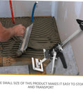 Heavy Duty Hand Lifting Tool Jack 2 Piece Set Multi Function Tile Installer in use on tile installation with a trowel.