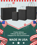 400 Pack Black Paper Gift Bags 16x6x12 Inches With Handles Made From Recycled Kraft Paper Eco Friendly Bulk Bags