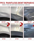 97 Piece Car Dent Repair Kit With Golden Lifter, Slide Hammer T-Bar, Bridge Puller, Paintless Dent Removal Tools For Dings And Car Refrigerator Door Dents, DIY Auto Body Fix At Home That Will Not Scratch Paint before and after car dent repair