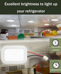 Refrigerator LED Light And Freezer Board Module Replacement illuminating fridge interior, plug-and-play installation.