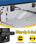 Top Shelf Rock Solid Bed Tie Down Anchors Box Link Bracket Kit With Keyed Locking Plates And Die Cast Zinc Housing For Ford F150 F250 F350 Raptor 2015 To 2022 installed in truck bed.