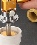 Lightweight Drill Powered PVC Pipe Cutter Attachment for Quick Easy Smooth Burr Free Cuts on PVC Drain Pipes and More in use