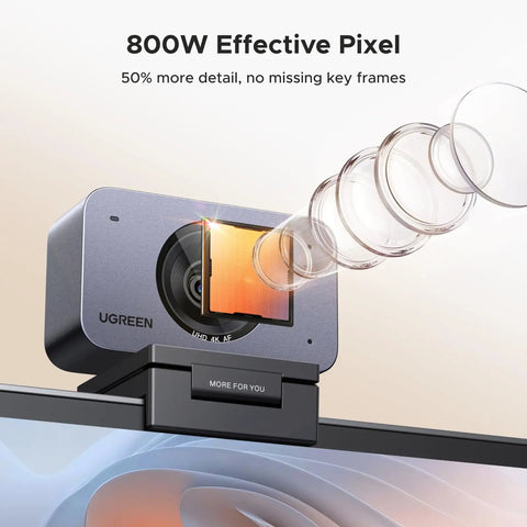 Next Level 4K Webcam Works Like a Dream With Super Crisp 60 FPS Output For PCs And Macs featuring visible lens and color sensor.