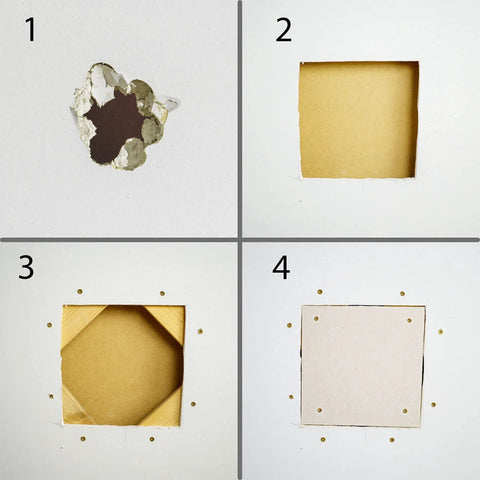 Step-by-step using Pro Grade Drywall Repair Kit for Home and Office Fix Holes Fast with 12x12 Inch Panels and tools.