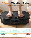 Person using Full Body Vibration Plate Shake Platform For Home Gym Fat Burn And Toning 300 Lbs Capacity 120 Speeds 9 Workout Modes
