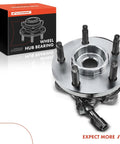 Front Wheel Bearing And Hub Assembly With ABS For 4WD Ford Ranger 2000 2001 2002 And Mazda B3000 2001 2002 B4000 2000 2002 5 Lug Compatible Direct Fit Replacement With High Load Capacity Roller Bearing For Smooth Operation And Long Life shown with box