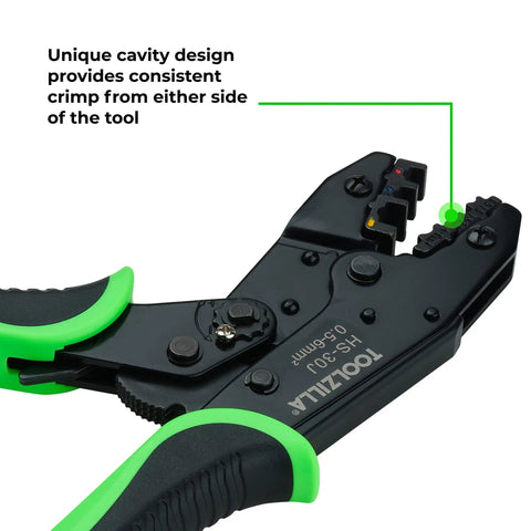 Workhorse Heavy Duty Ratcheting Wire Crimper For Stranded Copper Cable with distinctive design for easy crimping.