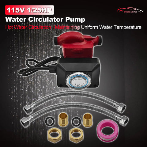 Heavy Duty 1 6 Horsepower Hot Water Circulation Pump 3 4 Inch Cast Iron Body 115 Volt Grundfos Replacement Up15 10Su7p Tlc with accessories.