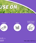 Usage instructions for Sedge Ender Concentrated Weed Killer For Lawns 16 Oz shown with lawn care symbols