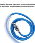 Heavy Duty Pneumatic Air Die Grinder Tool With Slick Grip Handle For Lightning Fast Resin Detailing Metal Finishing And Craft Projects That Knocks Out Stubborn Material No Hassle At All, blue air hose with connector.