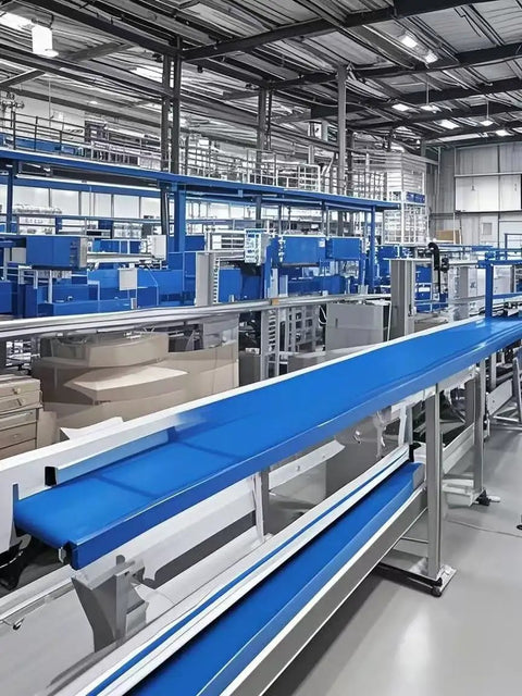 Built Like A Tank Blue PVC Conveyor Belt For Warehouse And Manufacturing Lines Featuring Abrasion Oil Heat Resistant Reinforced Polyester Core With Low Maintenance And Reliable Daily Performance