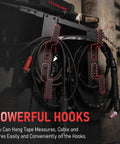 Heavy Duty Welding Cart With Large Lockable Cabinet For MIG TIG Stick Welders And Plasma Cutters showing hooks for cable storage