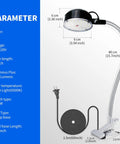 Beast Mode Clamp Light With Flexible Clip For Workshop And Sewing Table, 20W LED, 2000 Lumen, 6500K white, flexible shaft shown