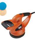 Six Inch Orbital Car Buffer Polisher with wool and foam bonnets, random orbit action, dual handle design, ten foot cord