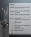 Diagram of MagSafe Compatible Phone Grip With Wireless Charging And 3500mAh Battery, showcasing button functions and features.