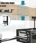 Side view of No Drill Under Desk Cable Tray with Clamp Mount Fifteen Point Seven Inch Cord Organizer for Table, showing adjustable height between 0.4" and 2".