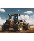 Farm Tractor Themed Area Rug 40 By 60 Inch Non Slip Stain Resistant Low Pile Floor Mat with tractor design on field