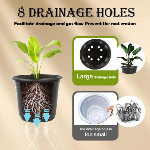100 Packs Of 4 Inch Plastic Nursery Pots With Drainage Holes For Seed Starting And Transplanting Plants Durable Lightweight