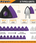 Pro Grade 266CS Zirconia Oscillating Tool Sanding Kit with triangle and finger pads, grit types shown.
