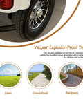 Heavy Duty 60V 800W AC Motor Mobility Scooter With 14.9 Inch Tires And Heckuva 28 Mile Range close-up of vacuum explosion-proof tire on pavement