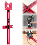 4 In 1 Router Milling Groove Bracket Aluminum Alloy Circle Cutting Jig, red adjustable tool for precise woodworking, cabinet hardware.