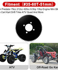 60 Tooth Rear Sprocket For Go Karts And Mini Bikes With 35 Chain Size Fits 79cc 212cc And 420cc Go Carts Predator Drift Trike ATV Quad Replacement Drive Sprocket Heavy Duty Durable Steel