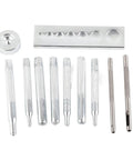11 Piece Leather Craft Snap Fastener Tools Kit For DIY Projects, Pro Grade Steel Rivet Punch And Hole Punch 2.5mm And 3mm set