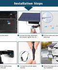 Installation steps for 1000 Lumen 48 LED Solar Dusk To Dawn Outdoor Light With Remote Control Kit