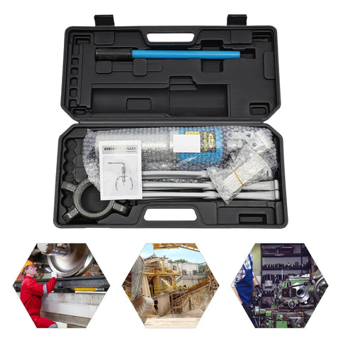 Badass 20 Ton Hydraulic Gear Puller Kit With 2 And 3 Jaws For Wheel Bearings Brake Drums Axles Rotors Top Pick For Garage Guys Heavy Duty Tools Working Smooth No Issues Rubber Handles Smart Centering Pin For Quick Jobs Anytime, case and attachments