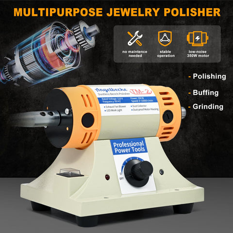 All In One Adjustable Speed Jewelry Polisher With 350W Motor Pro Grade Multi Function Bench Lathe Polisher for jewelry metal DIY