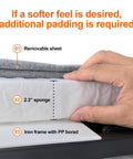 Electric Power Lifting Adjustable Bed Back Rest For Patient Back Support Helps Elderly Sit Upright On Firm Platform, 2.3" sponge padding shown.