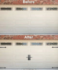 Top Shelf Heavy Duty Steel Garage Door Handles And Hinges 6 Piece Decorative Hardware Kit operates smoothly on upgraded garage door.
