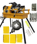 Heavy Duty Electric Pipe Threader Cutter Machine That Makes Short Work Of Steel Copper And Galvanized Pipe Up To 3 Inches with tools and cutting dies.