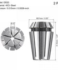 ER20 Spring Collet Set For CNC Milling Lathe And Engraving Machines, 1/8 inch clamping, 40Cr steel, precision grade, 2 pack
