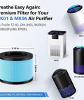 MK01 And MK06 Air Filter Replacement 4 Pack Compatible With Aroeve MK01 MK06 ToLife TZK1 Kloudi DHJH01 Air Purifiers