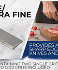 Diamond Sharpening Stone Set With Fine And Extra Fine Grits 600 And 1200 For Knives And Tools Including Ceramic Knives 8 By 3 Inches