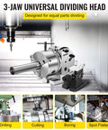 Five Inch 3 Jaw Chuck Dividing Head Set For Milling Machine showing metalworking process with drilling and boring.