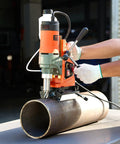 Magnetic Drill Press 1400W With 2 Inch Boring Diameter And 0 To 750 RPM Speed Reversible Direction drilling on metal pipe